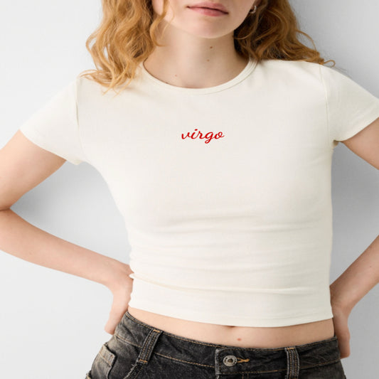 Women's Twelve Constellations Letter Printed Short Sleeved T-shirt