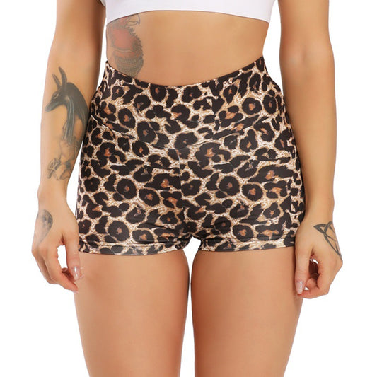 Leopard Print Digital Printing Slim Fit Hip Raise Running Yoga Pants