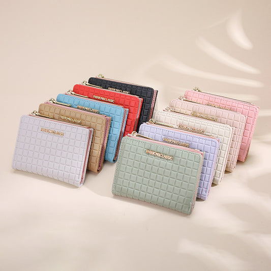 Women's Wallet Short Korean Style Vertical Solid Color Zipper Wallet
