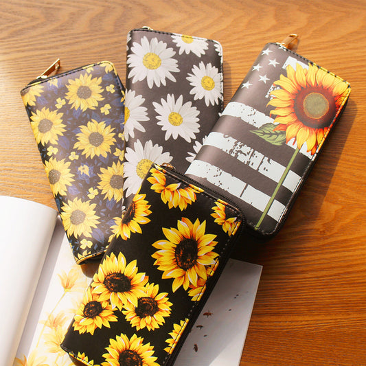 Women's Wallet Sunflower Print