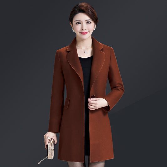 Middle-aged Women's Clothing Woolen Coat