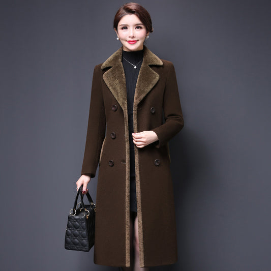 Middle-aged Women's Wool Coat Woolen Coat
