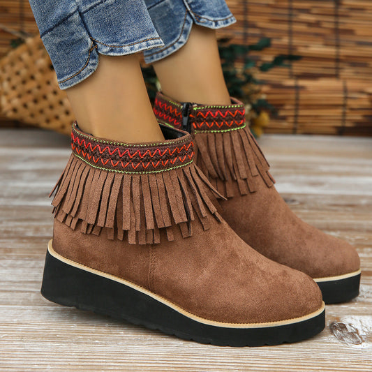 Fashion Thick Bottom Small Wedge Bootie